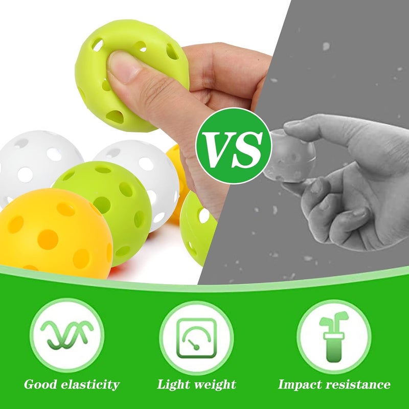Avesfer 12/20/40 Pack Plastic Golf Balls Soft [Anti-Crack] 42mm Training Golf Balls for Swing Practice Golf Balls for Backyard Limited Flight Airflow Hollow at Home Use Indoor Green - Image 2